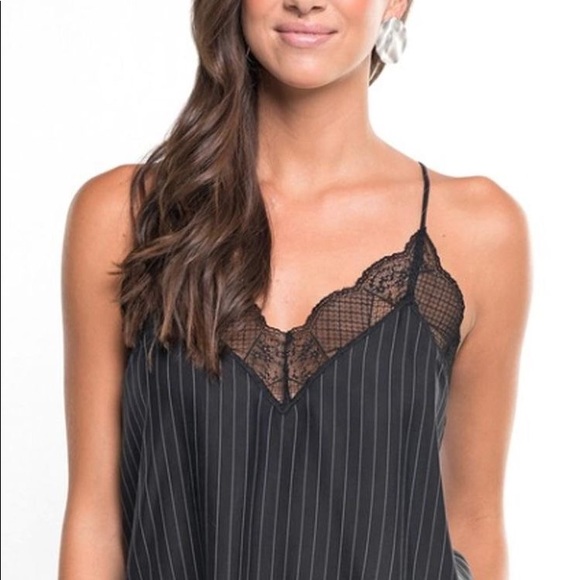 Black Lace Cami - PINSTRIPE - Picture 2 of 7
